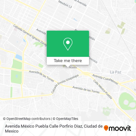 Mapa de Avenida México Puebla Calle Porfirio Díaz