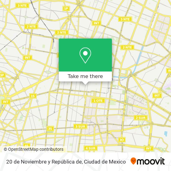 20 de Noviembre y República de map