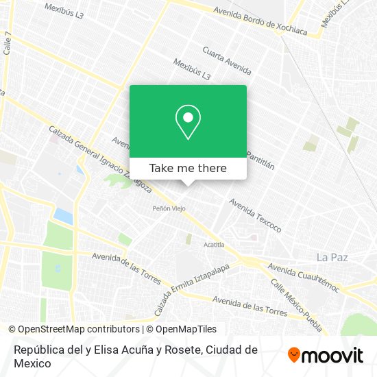 República del y Elisa Acuña y Rosete map