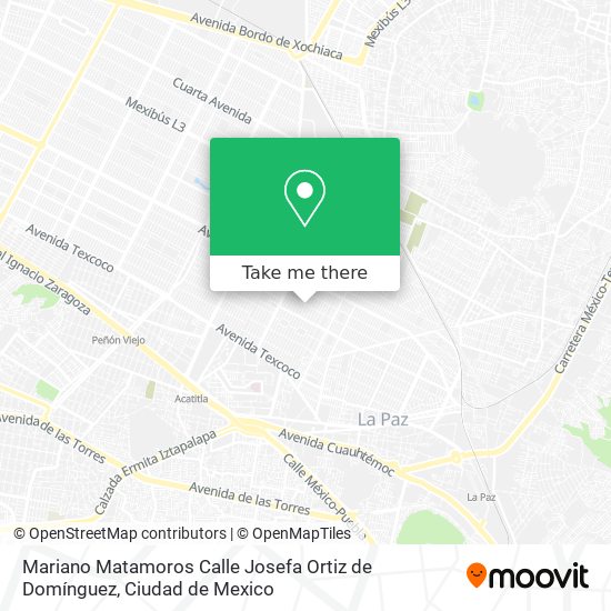 Mariano Matamoros Calle Josefa Ortiz de Domínguez map