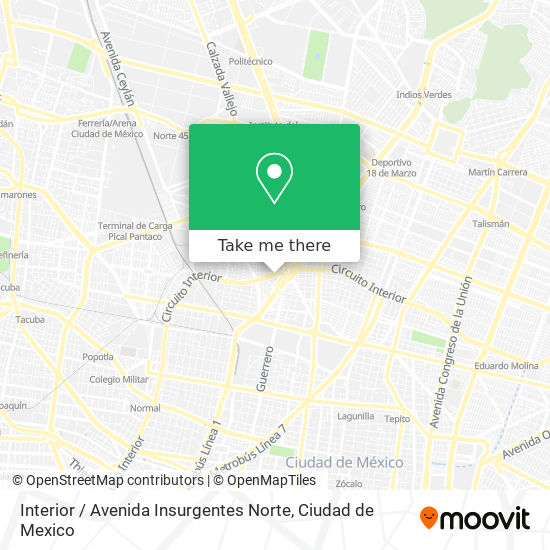 Mapa de Interior / Avenida Insurgentes Norte