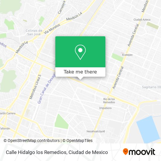 Mapa de Calle Hidalgo los Remedios