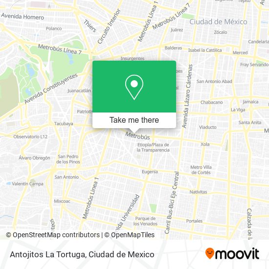 Antojitos La Tortuga map