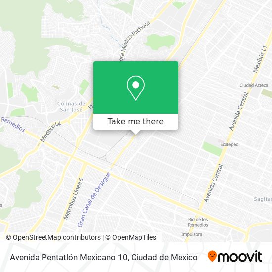 Mapa de Avenida Pentatlón Mexicano 10
