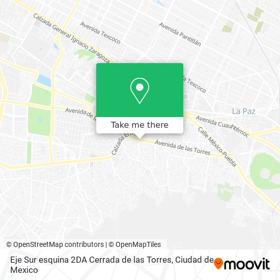 Eje Sur esquina 2DA Cerrada de las Torres map