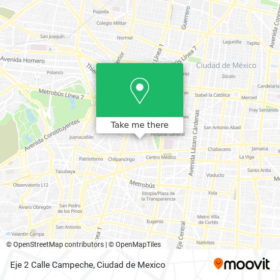 Mapa de Eje 2 Calle Campeche