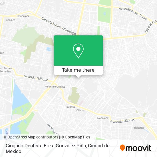 Mapa de Cirujano Dentista Erika González Piña