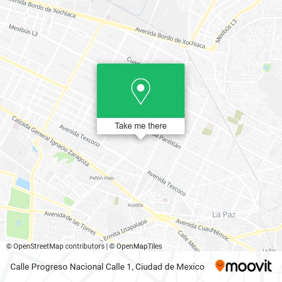 Calle Progreso Nacional Calle 1 map