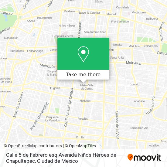 Mapa de Calle 5 de Febrero esq Avenida Niños Héroes de Chapultepec