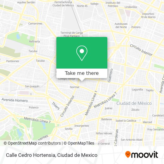 Mapa de Calle Cedro Hortensia