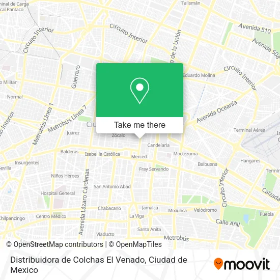 Mapa de Distribuidora de Colchas El Venado