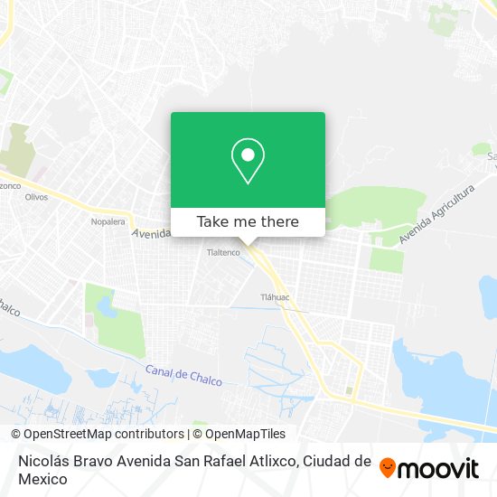 Mapa de Nicolás Bravo Avenida San Rafael Atlixco