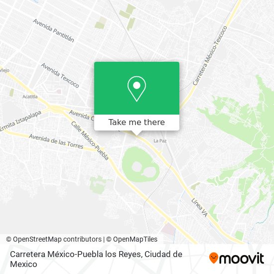 Carretera México-Puebla los Reyes map