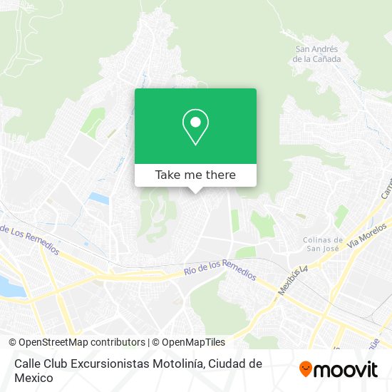 Calle Club Excursionistas Motolinía map