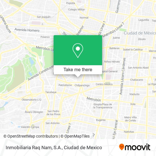 Mapa de Inmobiliaria Raq Nam, S.A.