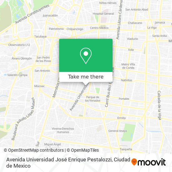 Avenida Universidad José Enrique Pestalozzi map
