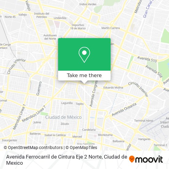 Avenida Ferrocarril de Cintura Eje 2 Norte map