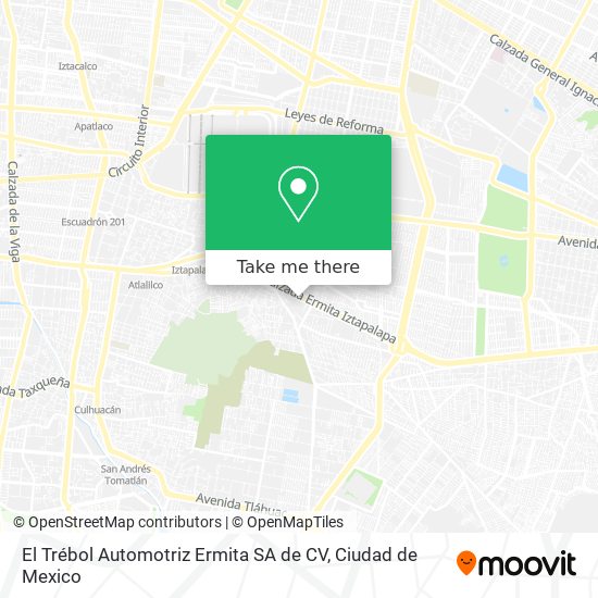 Mapa de El Trébol Automotriz Ermita SA de CV