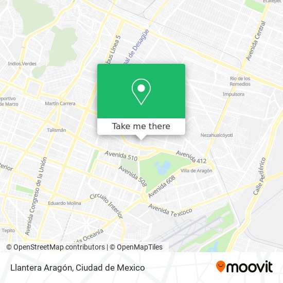 Mapa de Llantera Aragón