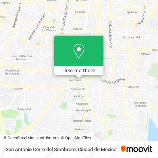 Mapa de San Antonio Cerro del Sombrero
