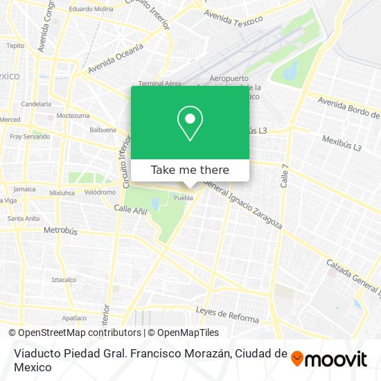 Viaducto Piedad Gral. Francisco Morazán map