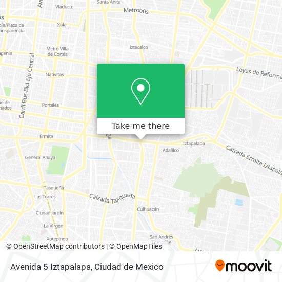 Avenida 5 Iztapalapa map