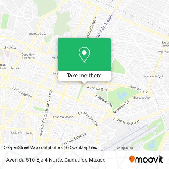 Avenida 510 Eje 4 Norte map