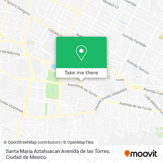 Mapa de Santa María Aztahuacan Avenida de las Torres