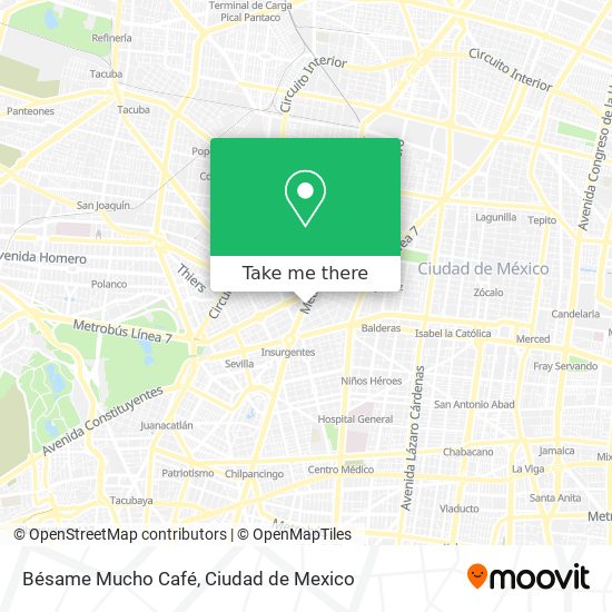 Mapa de Bésame Mucho Café