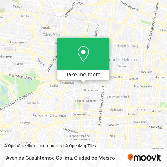 Mapa de Avenida Cuauhtémoc Colima