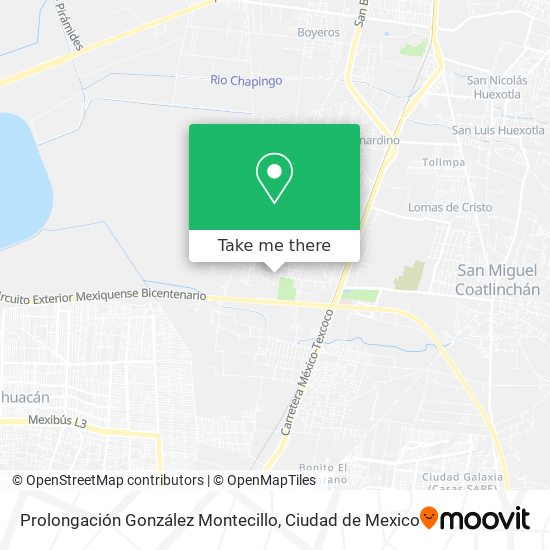 Prolongación González Montecillo map
