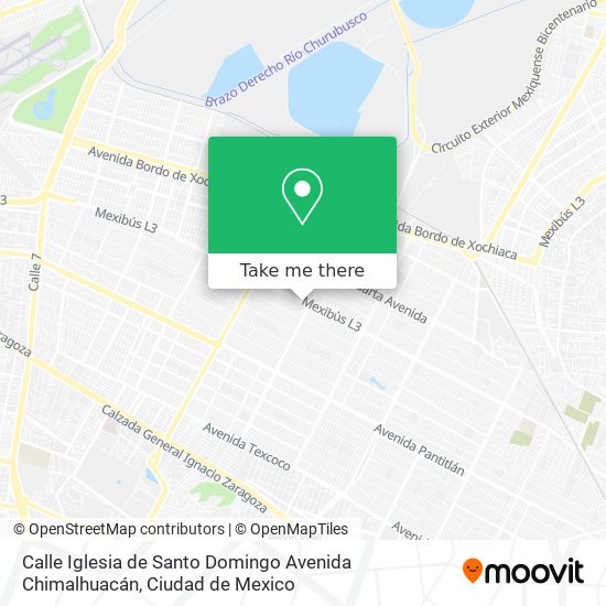 Mapa de Calle Iglesia de Santo Domingo Avenida Chimalhuacán