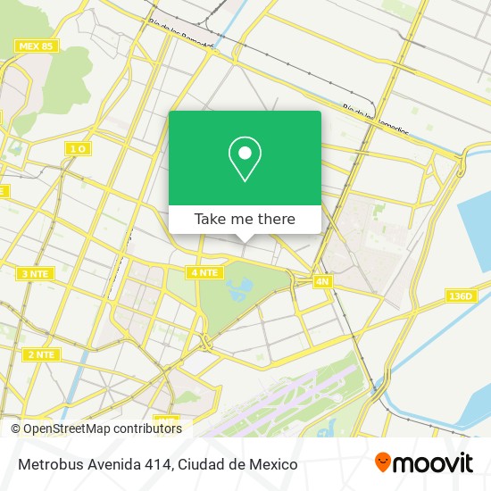 Mapa de Metrobus Avenida 414