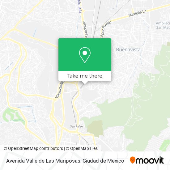Mapa de Avenida Valle de Las Mariposas