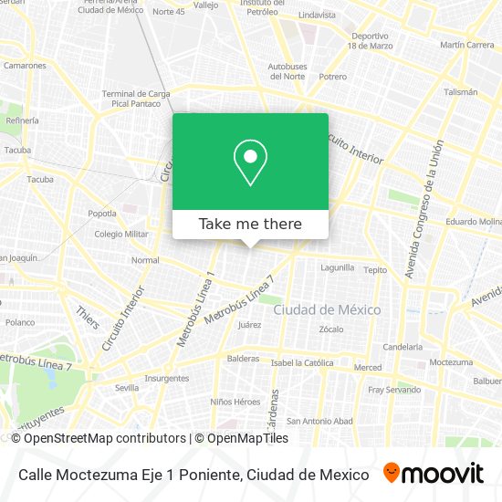 Calle Moctezuma Eje 1 Poniente map