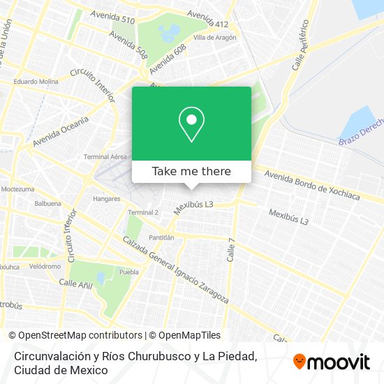 Circunvalación y Ríos Churubusco y La Piedad map