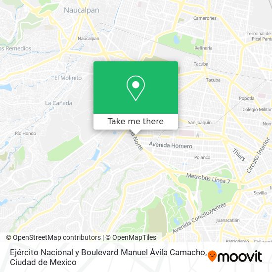 Ejército Nacional y Boulevard Manuel Ávila Camacho map