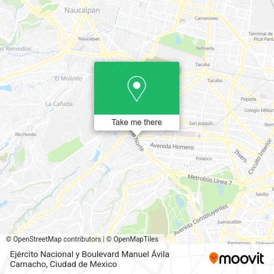 Ejército Nacional y Boulevard Manuel Ávila Camacho map