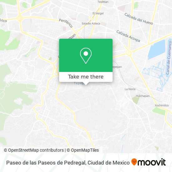 Mapa de Paseo de las Paseos de Pedregal