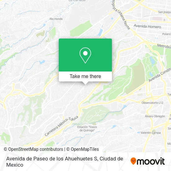 Mapa de Avenida de Paseo de los Ahuehuetes S