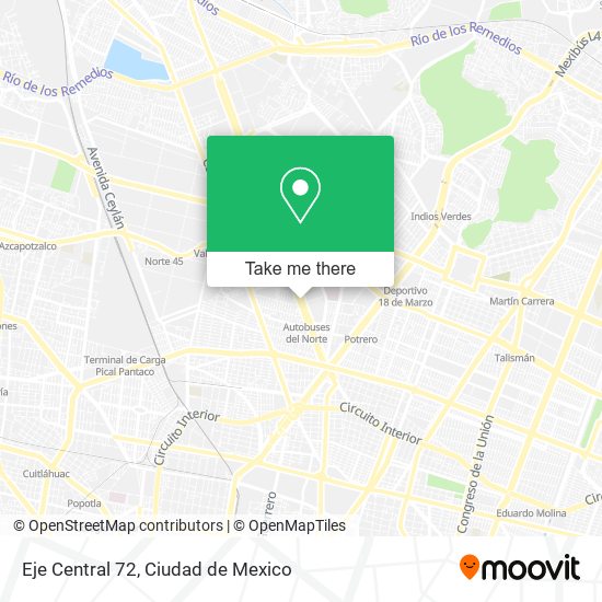 Mapa de Eje Central 72