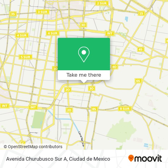 Avenida Churubusco Sur A map