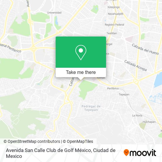 Avenida San Calle Club de Golf México map