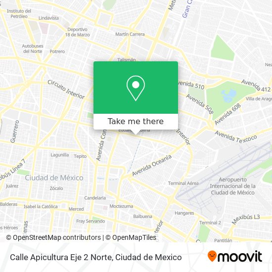 Mapa de Calle Apicultura Eje 2 Norte
