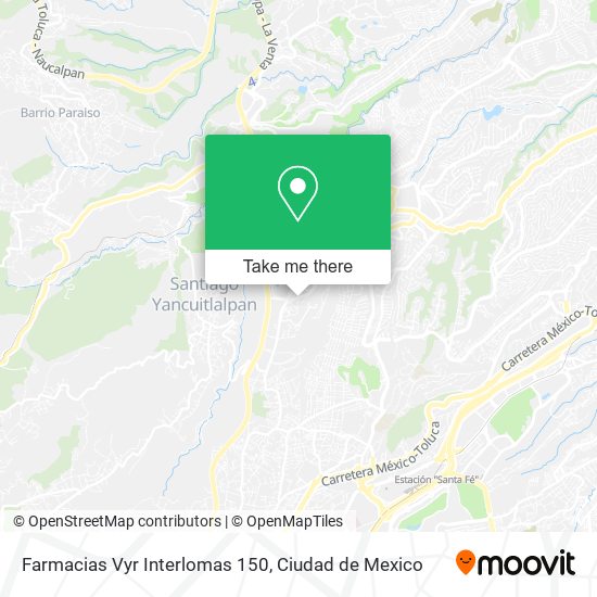 Farmacias Vyr Interlomas 150 map