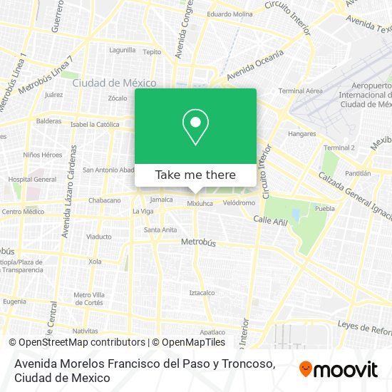 Avenida Morelos Francisco del Paso y Troncoso map