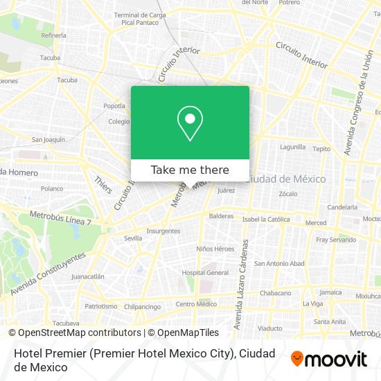 Hotel Premier (Premier Hotel Mexico City) map