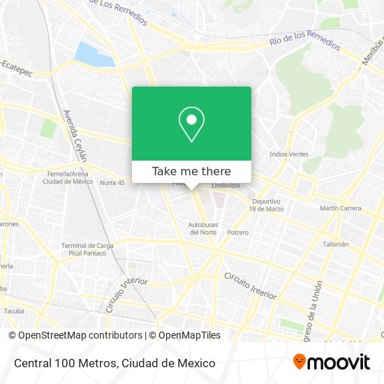 Central 100 Metros map