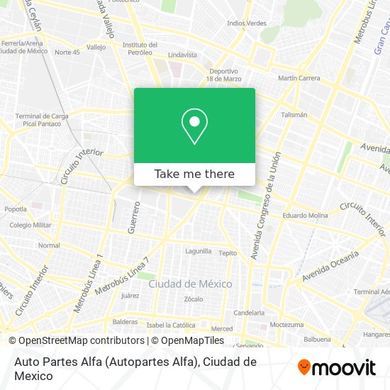 Mapa de Auto Partes Alfa (Autopartes Alfa)
