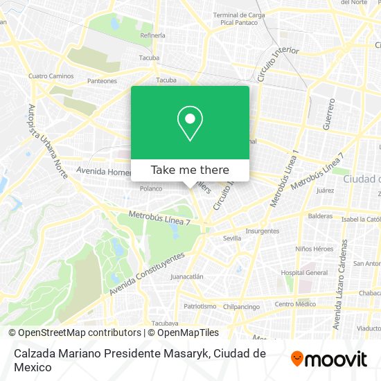 Mapa de Calzada Mariano Presidente Masaryk